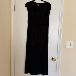 Seraphine Maternity Nursing Elegant Black Maxi Flowy Dress